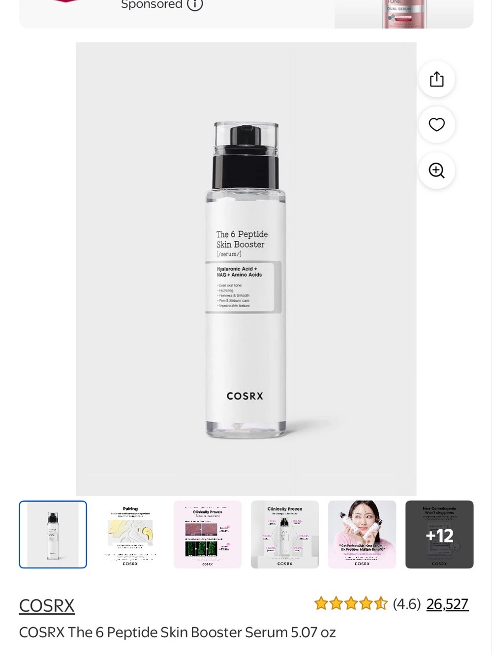 COSRX White and Black Peptide Skin Booster Serum